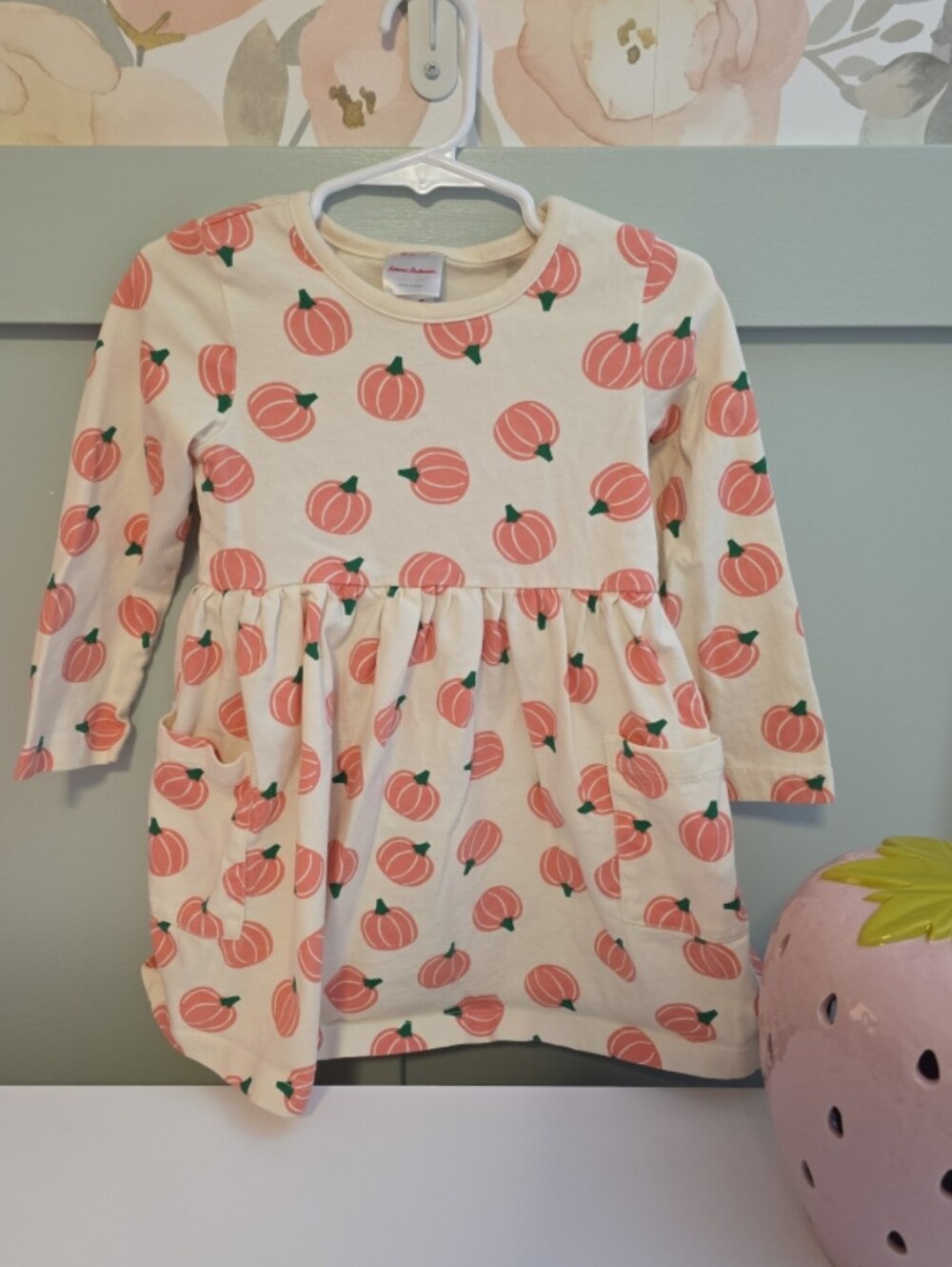 Hanna Andersson Fall Halloween Thanksgiving Cream Dress Pumpkins Pumpkin 3t 90
